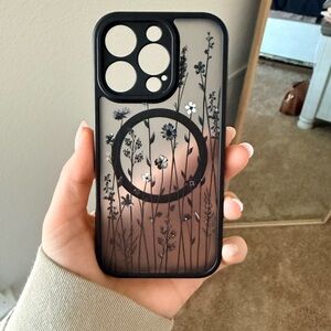 Floral Black Phone Case